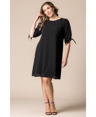 Plus Size Manhattan Shift Dress with Tie Sleeves