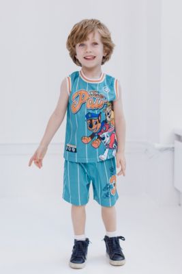 Boys Mesh Jersey Tank Top and Basketball Shorts Athletic Outfit Set