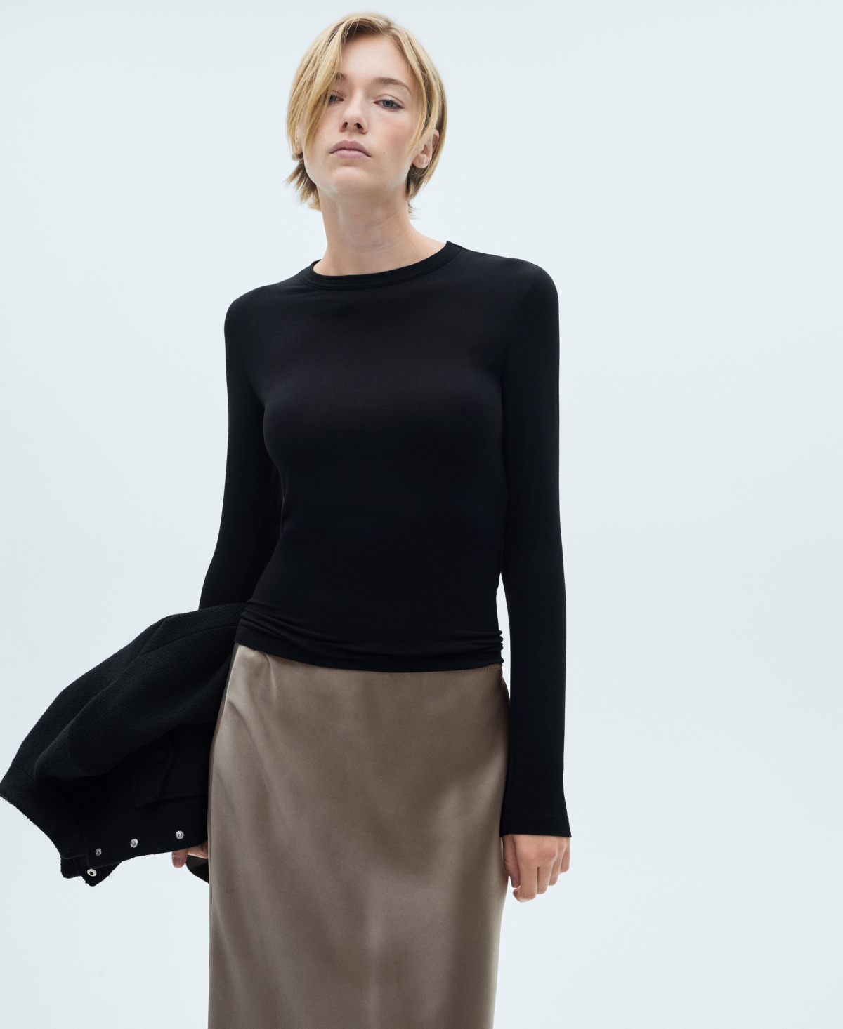 Shop Mango Women's Midi Satin Skirt In Medium Brown