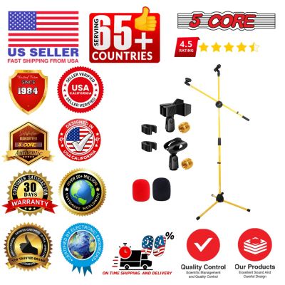 Tripod Mic Stand Heavy Duty Adjustable Floor Microphone Boom Arm Pedestal Para Microfono MS DBL G YLW 2pcs