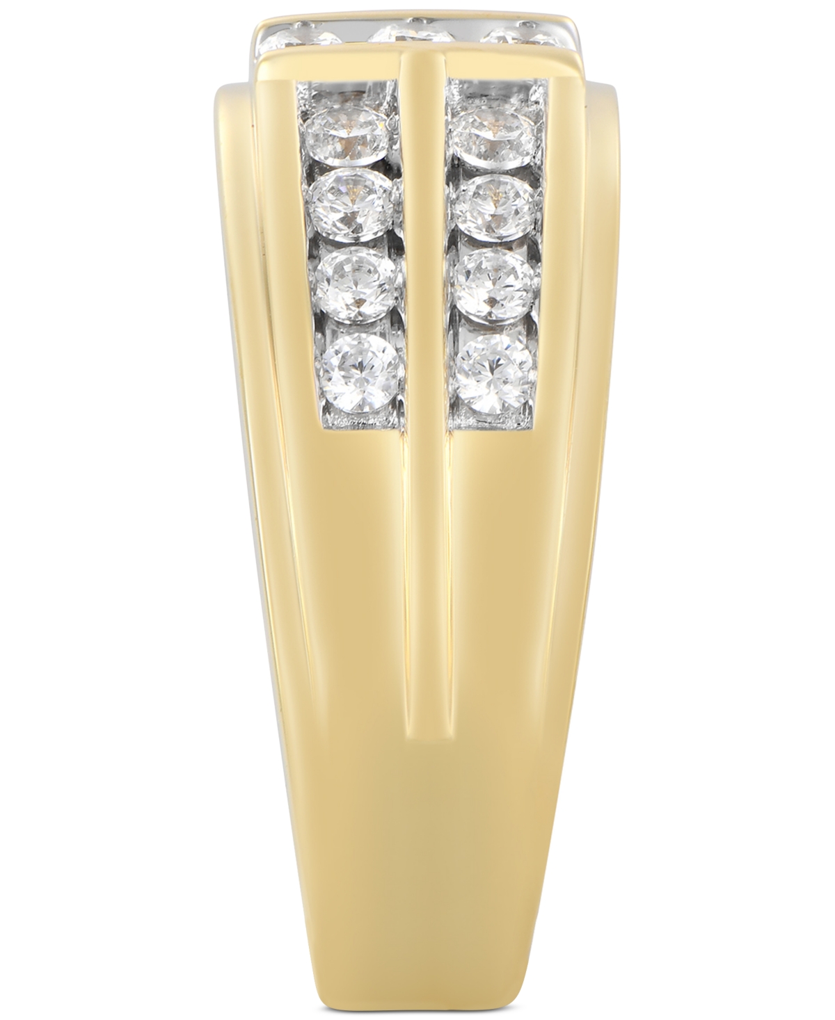 Macy's Men's Diamond Multirow Channel-set Ring (1 Ct. T.w.) In 10k Gold In Gold