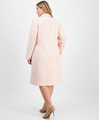 Plus Size Elongated Blazer Dress Suit Set