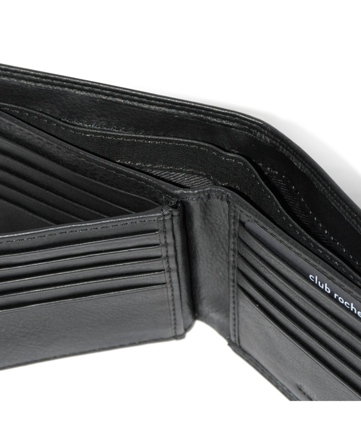 Мужской кошелёк Club Rochelier Slim Fold Wallet with Center Wing, цвет: Чёрный — фото 3