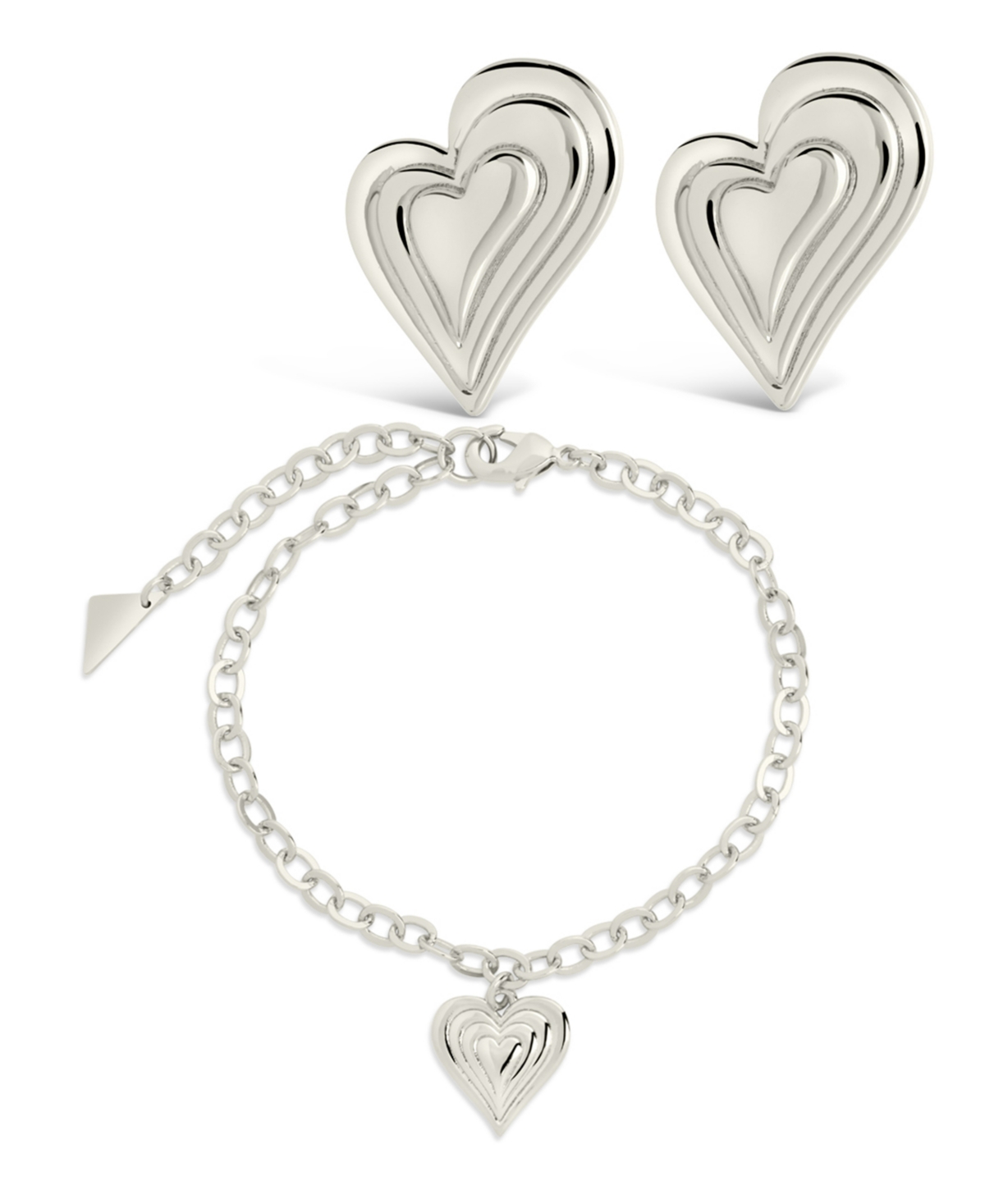 Beating Hearts Matching Set - Silver