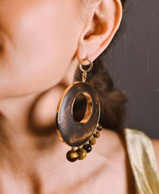 18K Gold Plated Naimatri Hoop Earrings