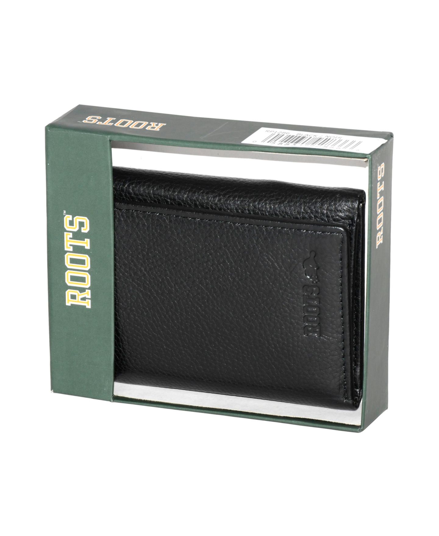 Мужской кошелёк Roots Men Leather Trifold Wallet, цвет: Чёрный — фото 6