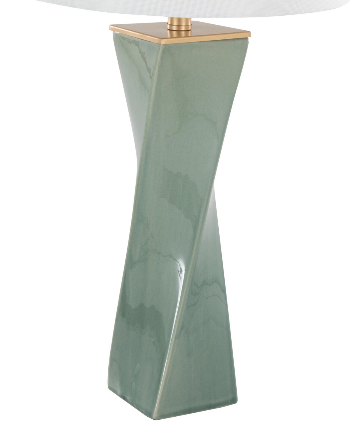 Lumisource 27" Ceramic Grandview Gallery Curvo Square Table Lamp In Sage Green