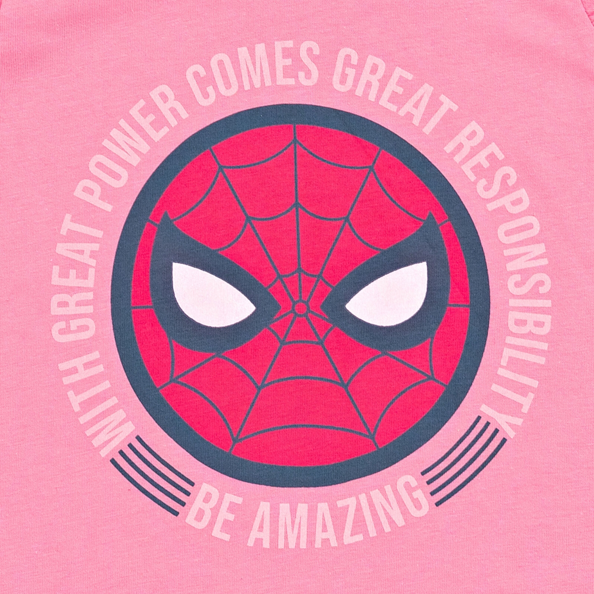 Marvel Little Girls Spider-Man Spider-Gwen Ghost Spider Cosplay Hooded Tank Top & French Terry Shorts Outfit Set to - Spider-man