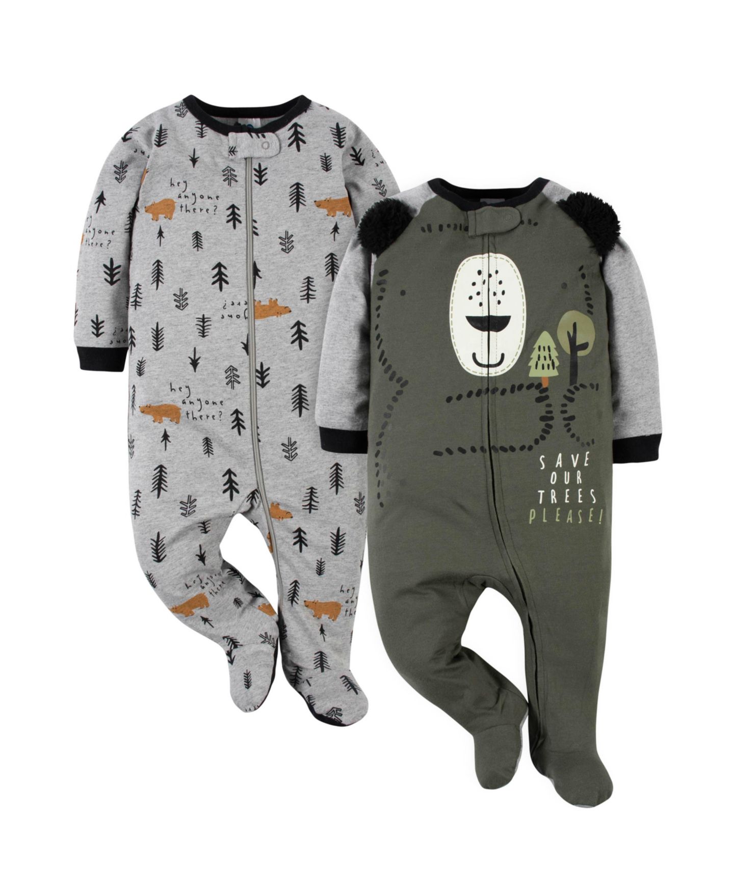 Детские комбинезоны для сна Gerber, набор из 2 шт, цвет: Bear — фото 1