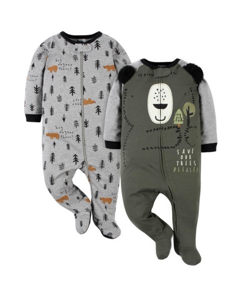 Детские комбинезоны для сна Gerber, набор из 2 шт, цвет: Bear