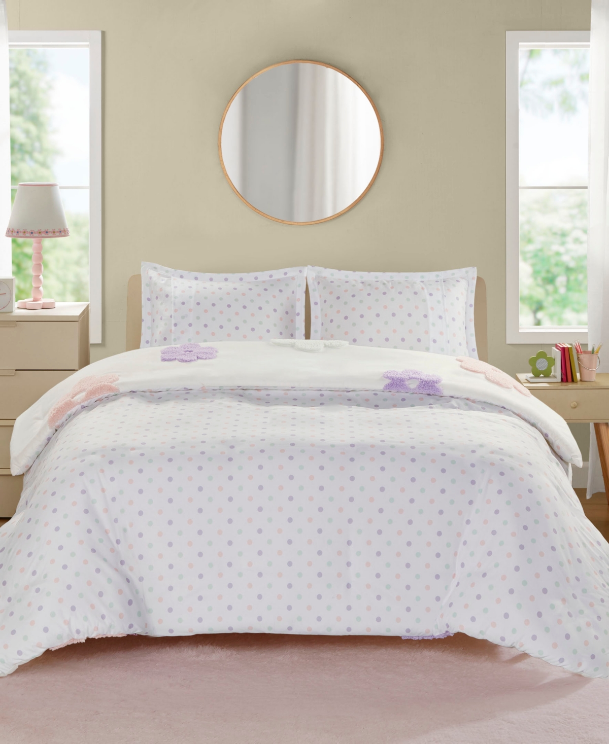Urban Habitat Gracie Floral Reversible 2-pc. Duvet Cover Set, Twin In White,purple
