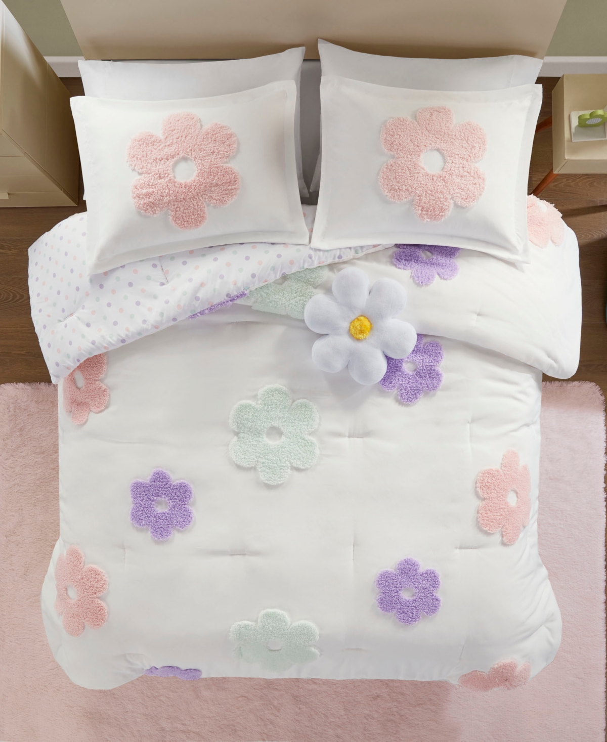 Urban Habitat Gracie Floral Reversible 3-pc. Comforter Set, Twin In White,purple