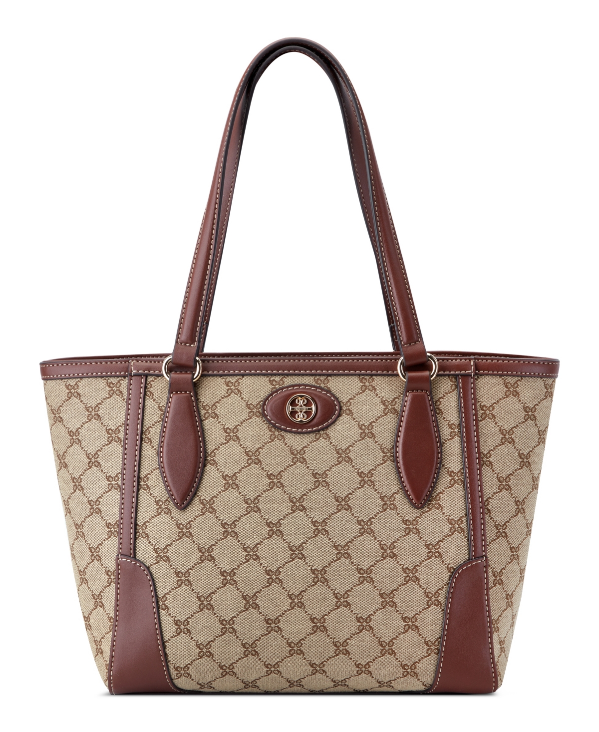 Women's Innes Small Tote Bag - Mocha logo mahogany
