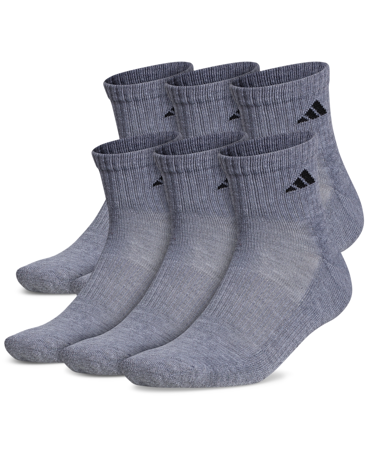 Men's Athletic 6-Pk. Cushioned Quarter Socks - Black