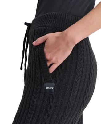 Women's Drawstring Cable Knit Joggers
