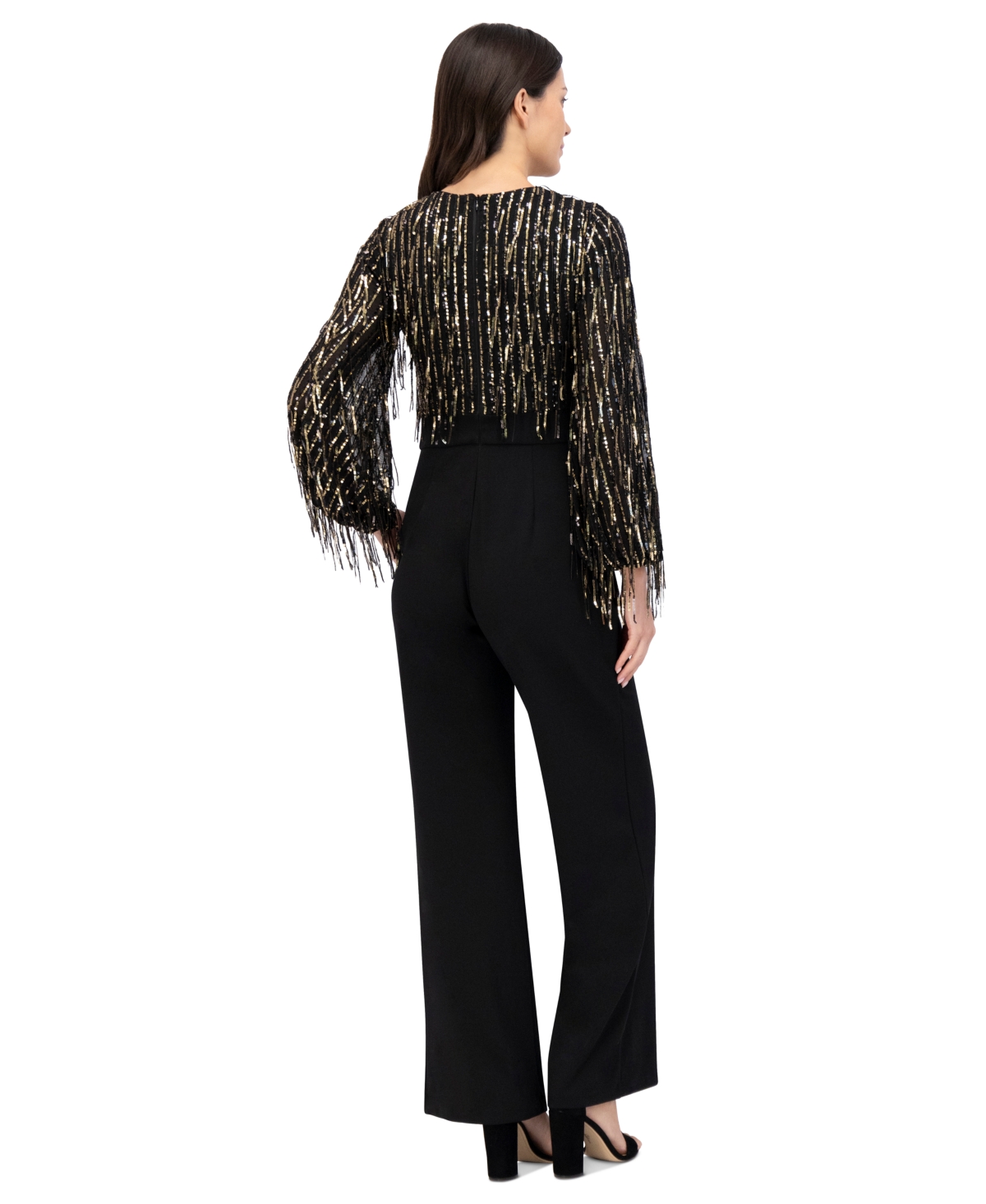 Eliza J Women's Sequinned-Fringe-Bodice Jumpsuit