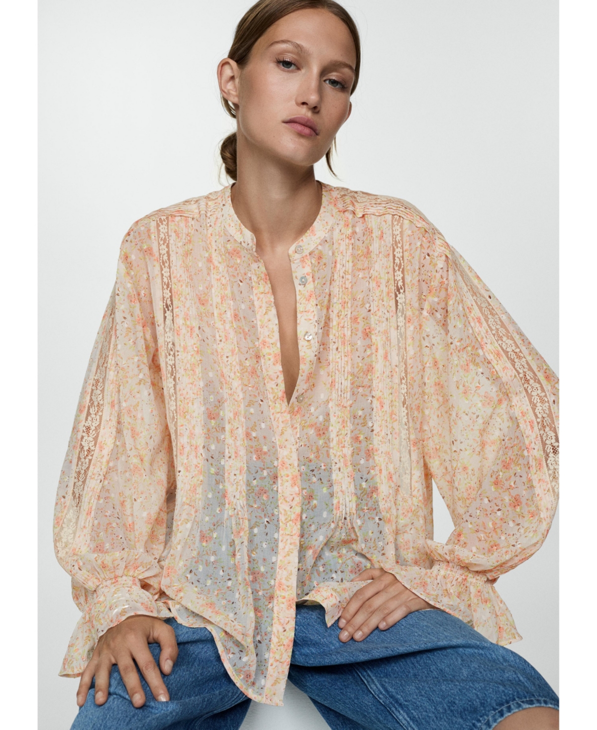 Mango Women's Floral Print Shirt