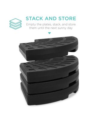 4-Piece Cantilever Offset Patio Umbrella Base Stand, Fills Up to 160lbs w/ Carry Handles