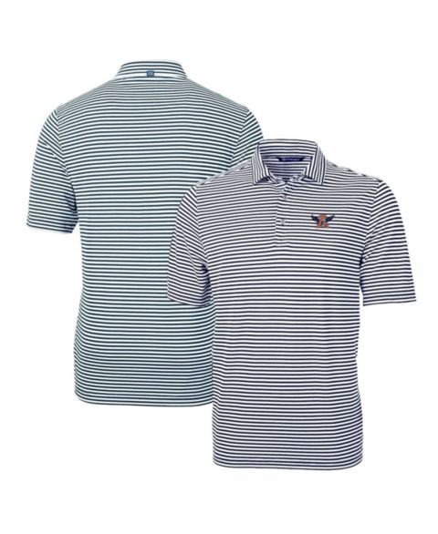 Мужское поло Cutter & Buck Auburn Tigers Throwback Logo Virtue Eco Pique Stripe Polo, цвет: Тёмно-синий