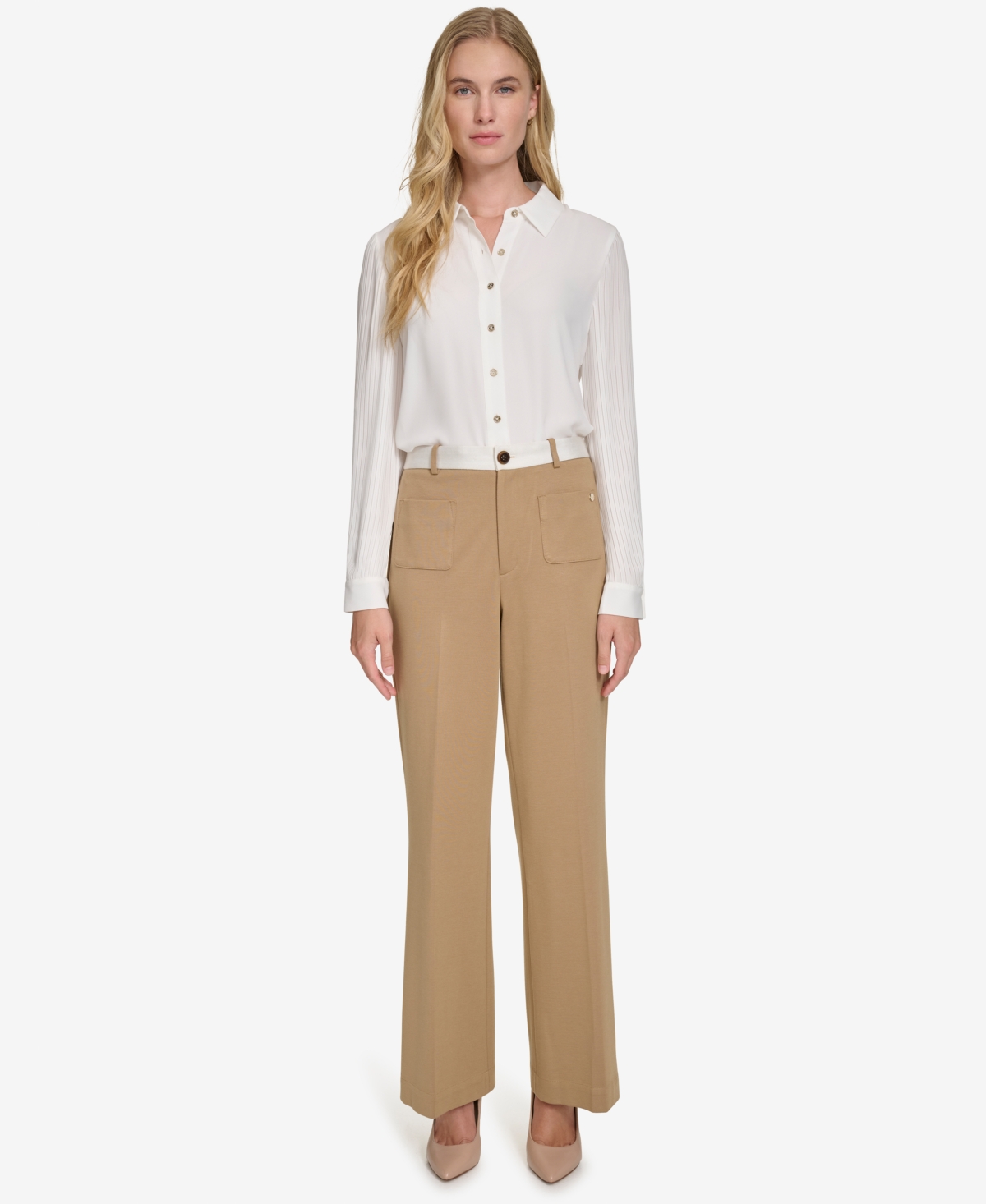 Tommy Hilfiger Women's Colorblocked High-Rise Jersey Pants -i