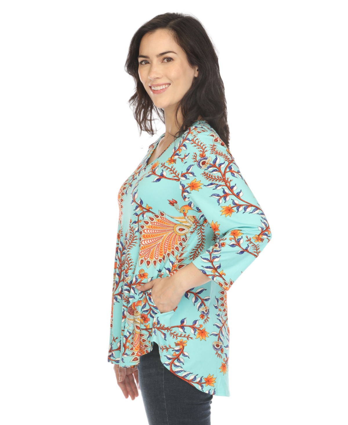 White Mark Women's Vibrant Boho Swing Top