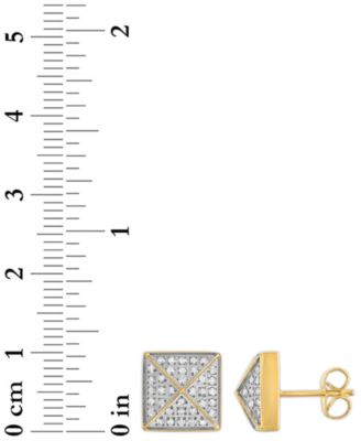 Diamond Pyramid Stud Earrings (1/3 ct. t.w.) in Gold-Tone Ion-Plated Stainless Steel, Created for Macy's