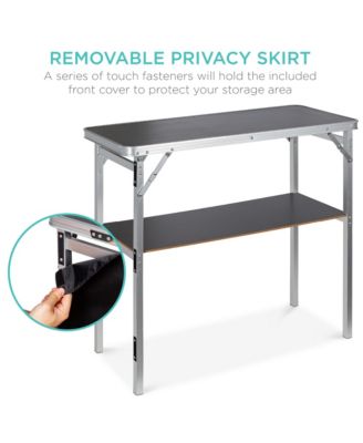 Portable Pop-Up Bar Table for Indoor/Outdoor, Party, Picnic w/ Carrying Case, Removable Skirt