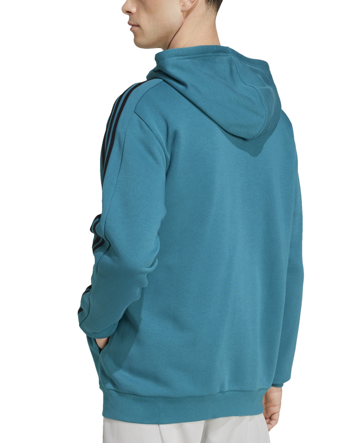 adidas Men's Essentials 3-Stripes Regular-Fit Full-Zip Fleece Hoodie, Regular & Big & Tall