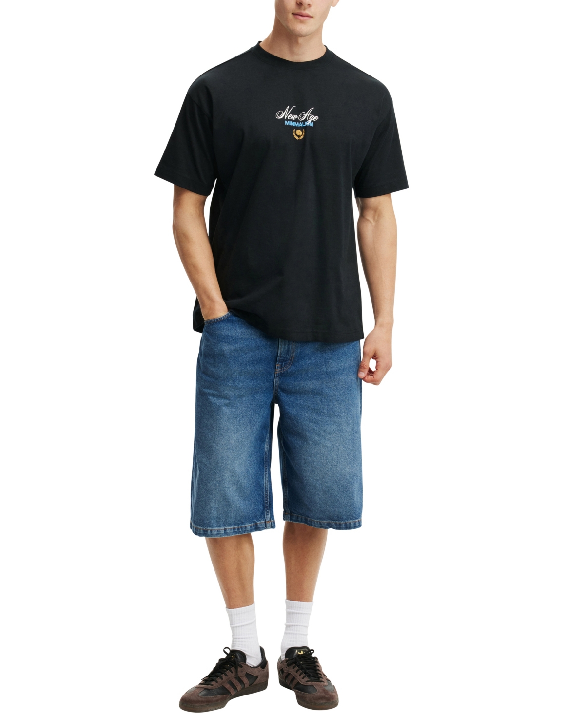 COTTON ON MEN'S BOX FIT TEXT T-SHIRT 
