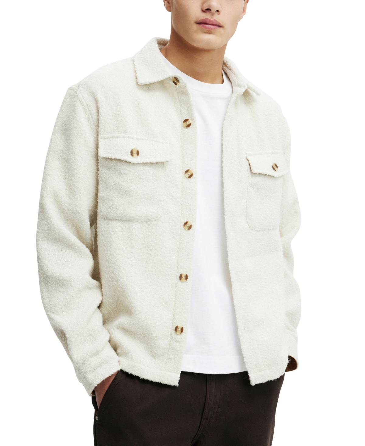 Shop Cotton On Men's Beckley Overshirt In Cream