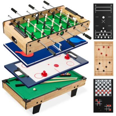 11-in-1 Kids Combo Game Set w/ Ping Pong, Foosball, Air Hockey, 5 Accessory Bags