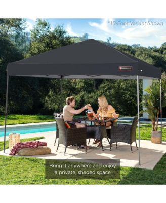 8x8ft Easy Setup Pop Up Canopy w/ 1-Button Setup, Wheeled Case, 4 Weight Bags