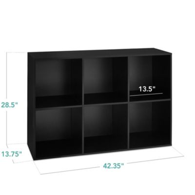 6-Cube Bookshelf, 13.5in Display Storage System, Organizer w/ Removable Back Panels