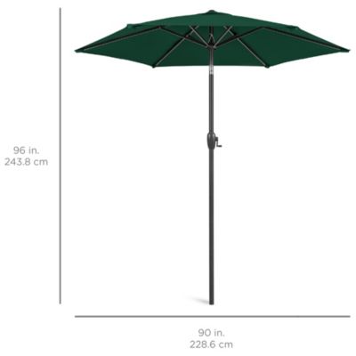 7.5ft Heavy-Duty Outdoor Market Patio Umbrella w/ Push Button Tilt, Easy Crank