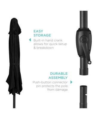 7.5ft Heavy-Duty Outdoor Market Patio Umbrella w/ Push Button Tilt, Easy Crank