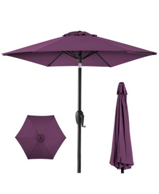 7.5ft Heavy-Duty Outdoor Market Patio Umbrella w/ Push Button Tilt, Easy Crank