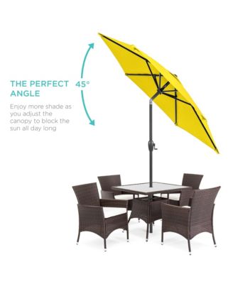 7.5ft Heavy-Duty Outdoor Market Patio Umbrella w/ Push Button Tilt, Easy Crank