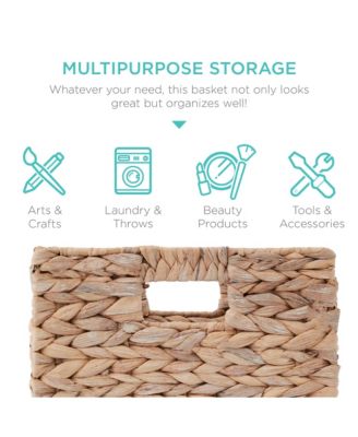 12x12in Hyacinth Baskets, Set of 5 Multipurpose Collapsible Organizers w/ Inserts