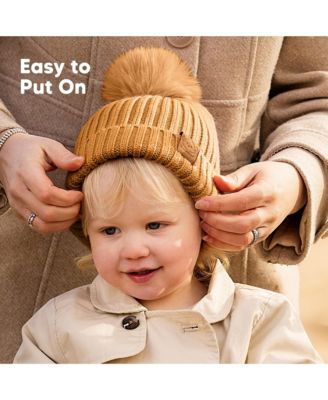 2pk Baby Hats, Baby Beanies, Newborn Hats for Baby Girls, Boys, Baby Winter Hat, 0-6 Months Infant Hat