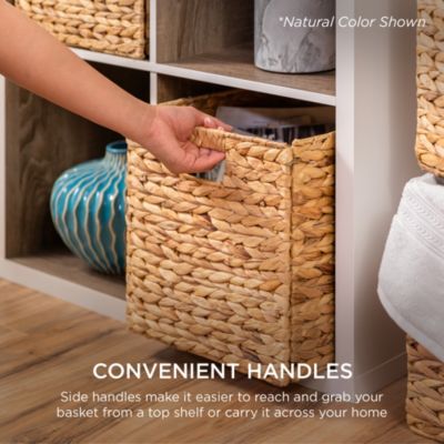 10.5x10.5in Set of 5 Multipurpose Collapsible Organizers Hyacinth Storage Baskets