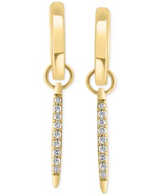 EFFY&reg; Diamond Spike Dangle Huggie Hoop Earrings (1/6 ct. t.w.) in Gold-Plated Sterling Silver