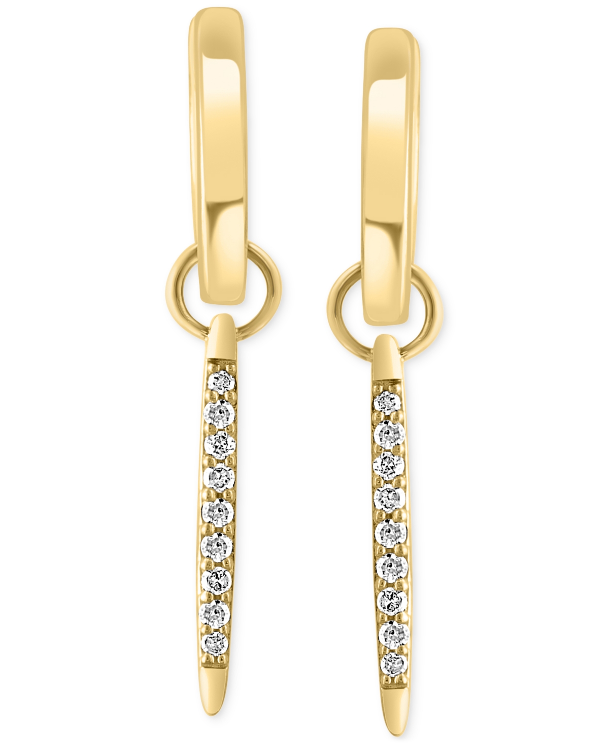 Effy Collection Effy Diamond Spike Dangle Huggie Hoop Earrings (1/6 Ct. T.w.) In Gold-plated Sterling Silver In Gold