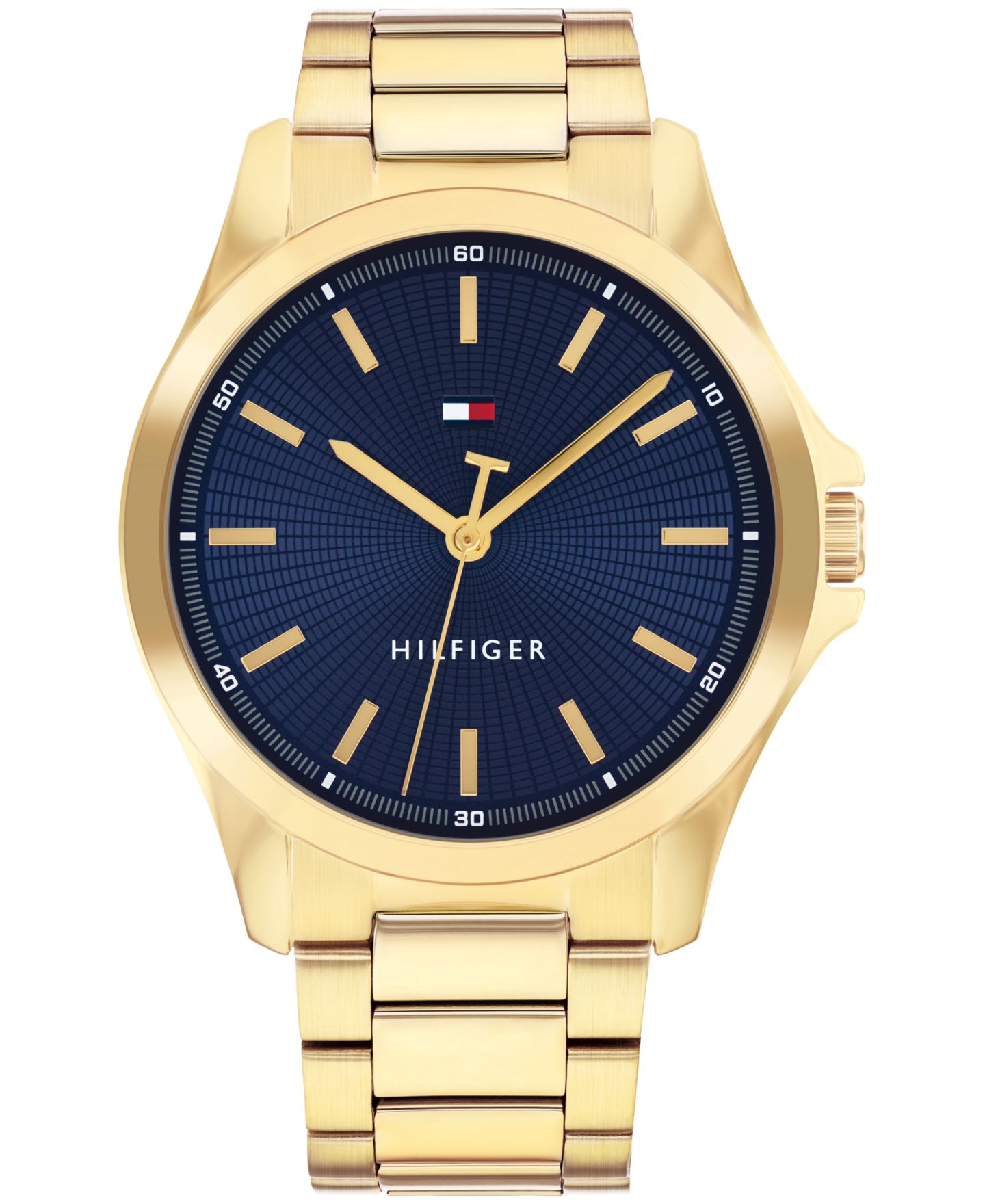 Мужские часы Tommy Hilfiger Quartz Gold-Tone Stainless Steel Bracelet Watch 42mm — фото 1