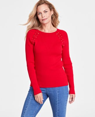 Inc International Concepts Lace-up Ribbed Sweater, SZ XL, NWT shops