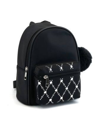 Jasper Rhinestone Pom Pom Backpack