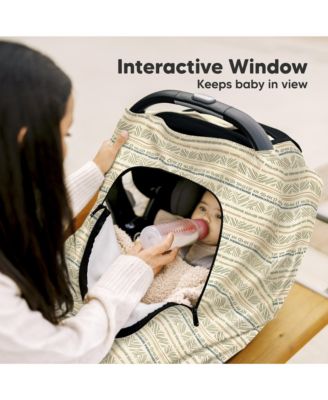 Warmzy Baby Car Seat Cover, Universal Stretch Fit Infant Carseat Covers for Babies, Winter Carseat Canopy