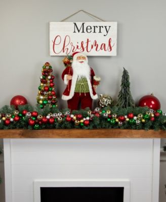 6' Traditional Colors 2 - Finish Shatterproof Ball Christmas Garland