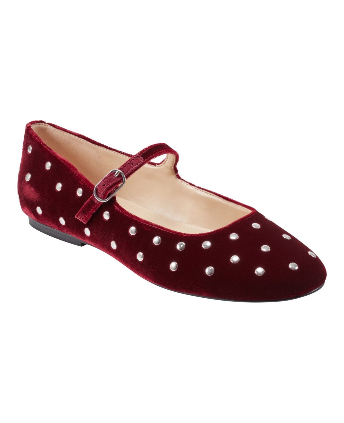 Marc Fisher Ltd Elizza Mary Jane Flat In Dark Red Velvet