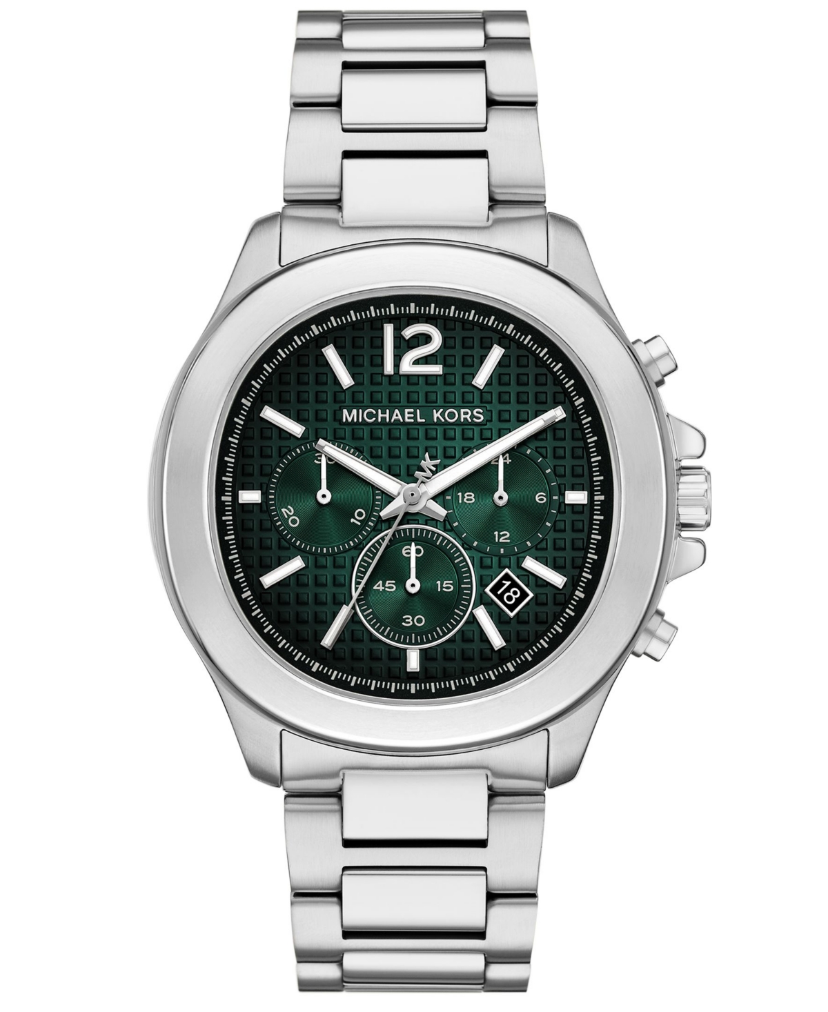 Michael Kors Men's Sage Chronograph Silver-tone Stainless Steel Watch 42mm In Silver-tone