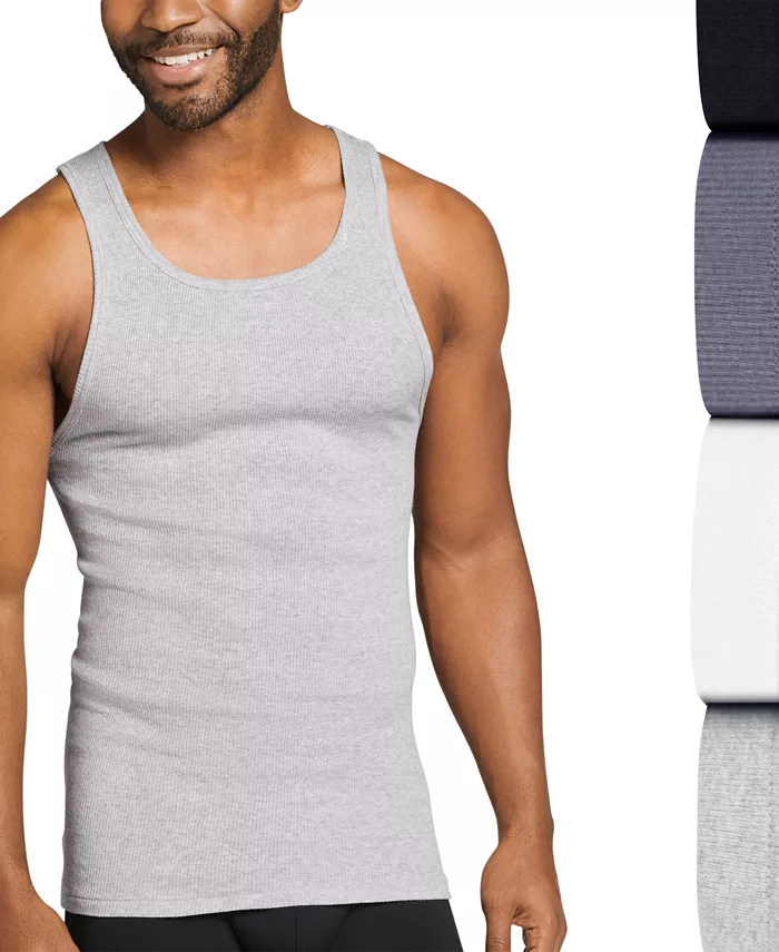 Men's 4-Pack Cotton Tank Tops - thumbnail 10